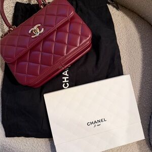 Chanel Red Quilted Shoulder Bag